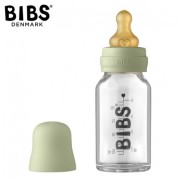 BIBS stiklinis maitinimo buteliukas Anti-Colic 110ml 0 mėn.+ (Sage)